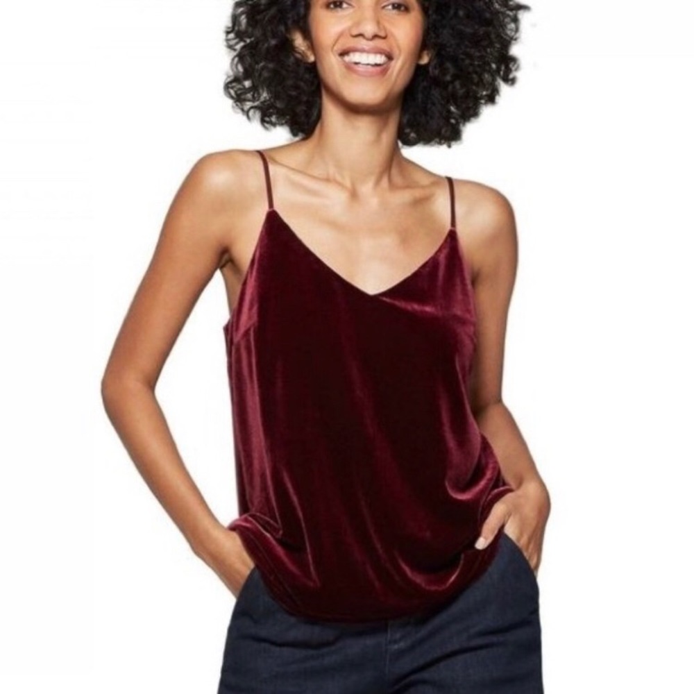 A New Day! NWT! Burgundy Velvet camisole!